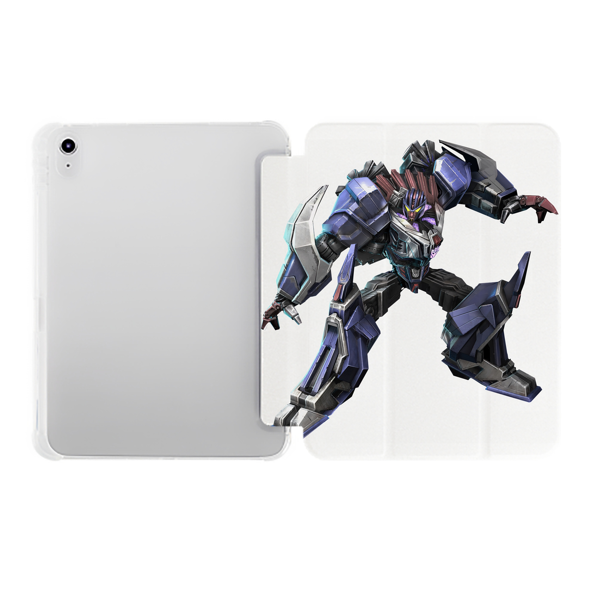 （画像用） Transformers トランスフォーマー IPad ケース ペン収納付き 三つ折りスタンド PUレザー×シリコン 対応機種9.5/10.5/10.9インチ